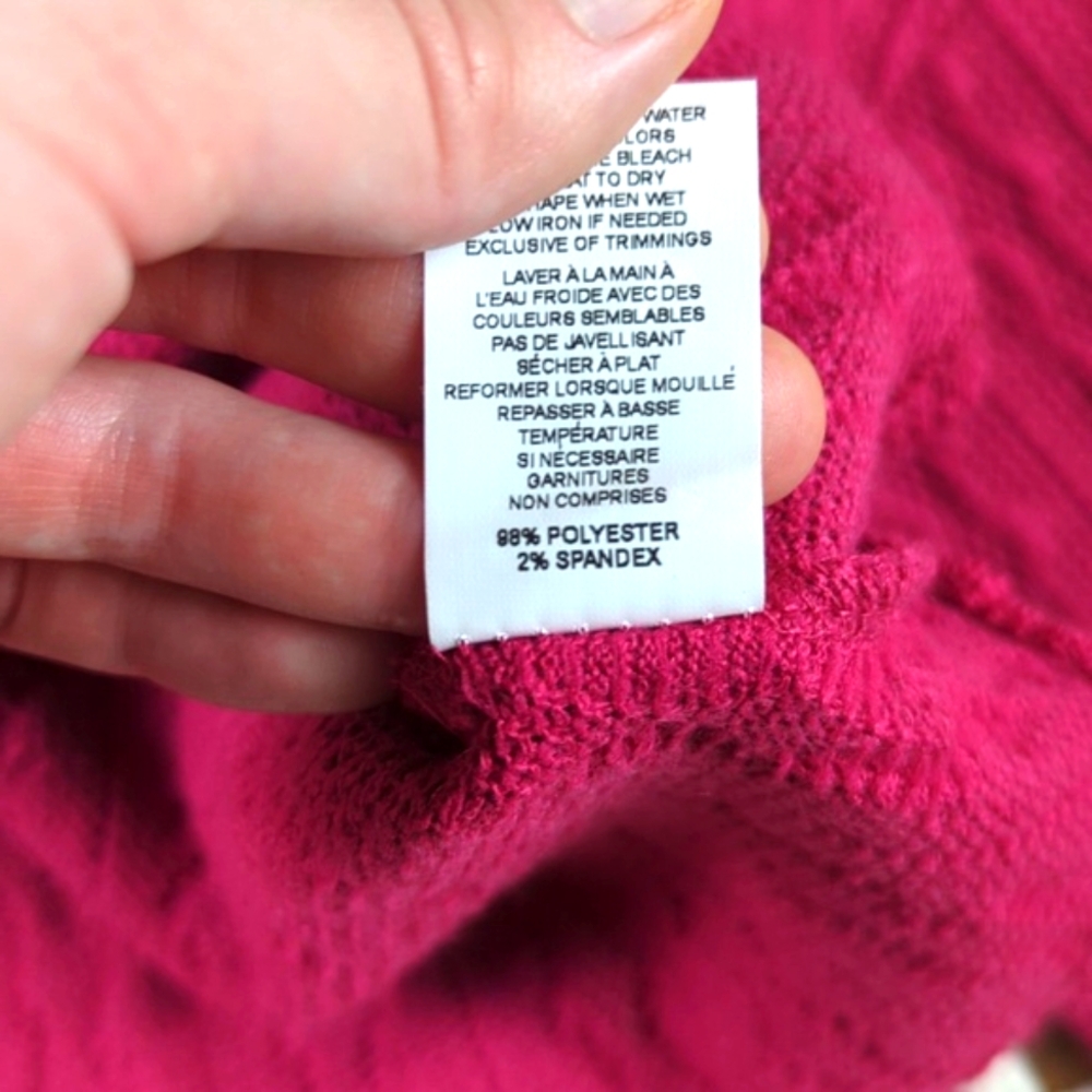 NWT Raspberry Pink Cropped Cable Knit Sweater - Picture 7 of 9